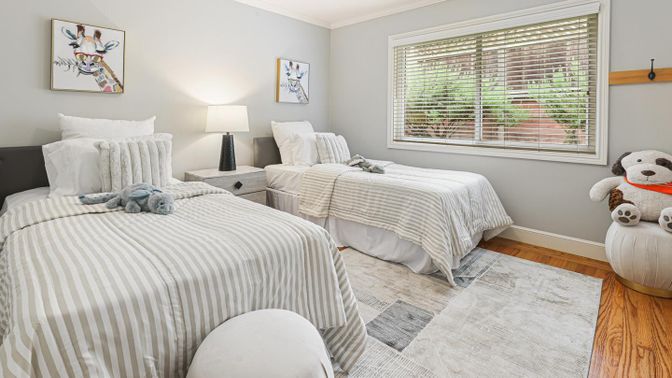 Bedroom, Interior, Wood Texture Flooring