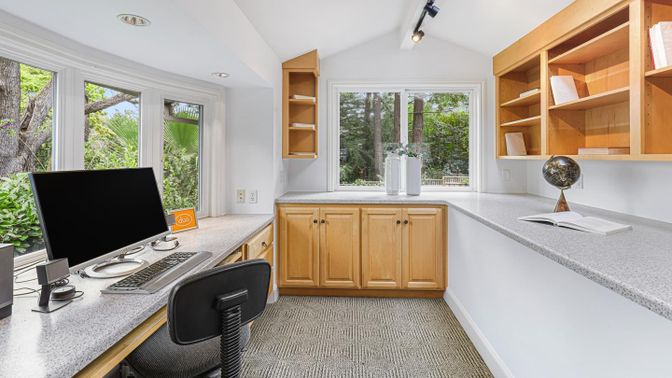 Home Office, Interior, Recessed Lighting