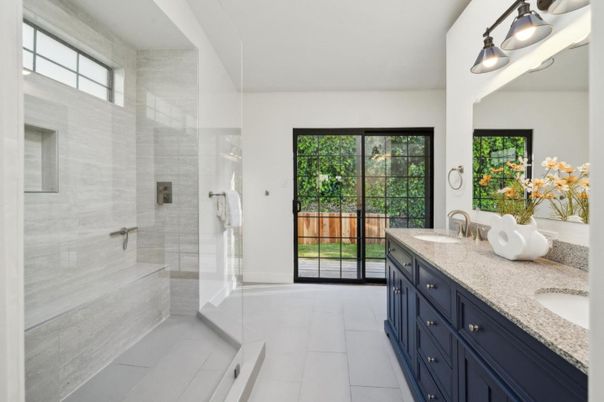 Bathroom, Dual Sink Vanities, Glass Shower, Interior