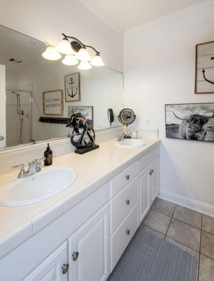 Bathroom, Dual Sink Vanities, Interior, Tile Countertops