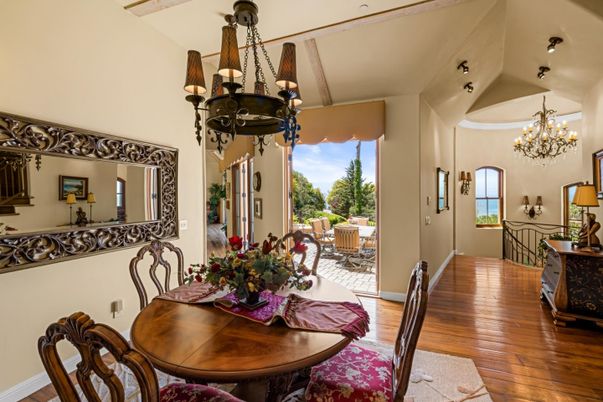 Chandelier, Dining room, Interior, Wood Texture Flooring