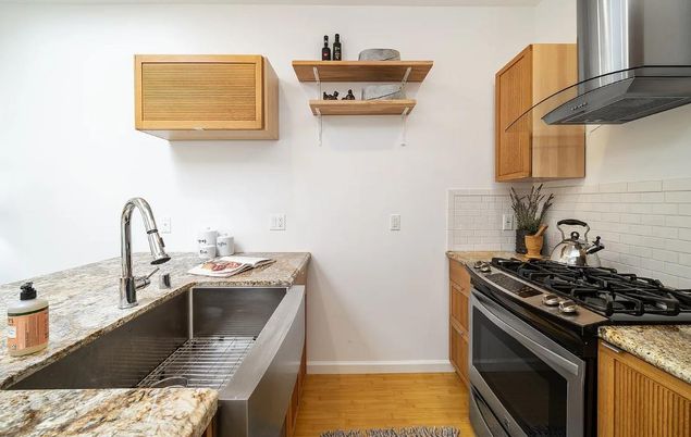Interior, Kitchen, Stainless Steel Appliances, Wood Texture Flooring