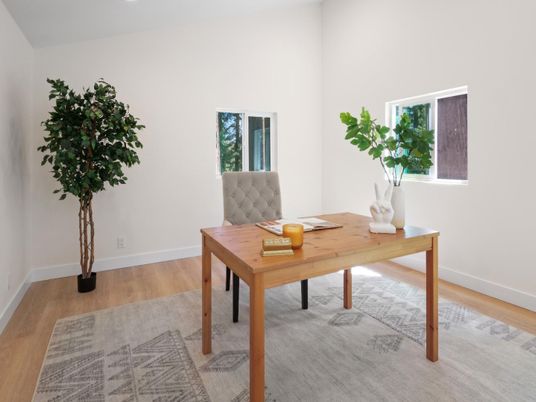 Home Office, Interior, Recessed Lighting, Wood Texture Flooring