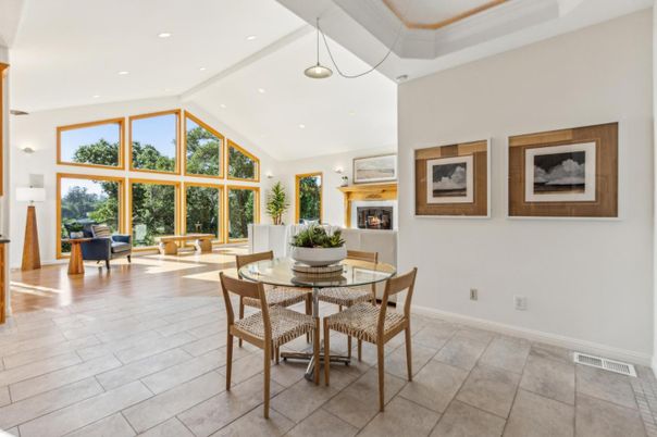 Dining room, Fireplace, Interior, Living room, Pendant Lights, Recessed Lighting