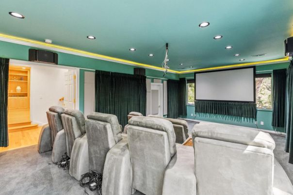 Home Theatre Room, Interior, Projection Screen, Recessed Lighting, Theatre Room