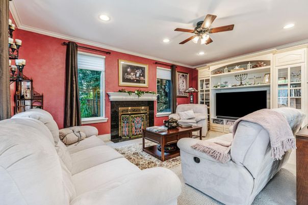 Fireplace, Interior, Living room, Recessed Lighting