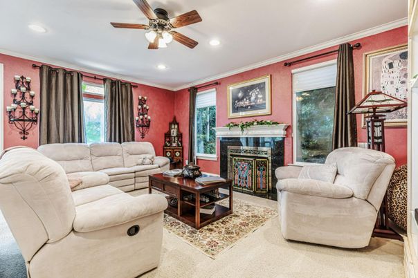 Fireplace, Interior, Living room, Recessed Lighting