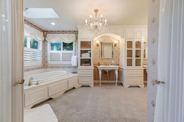 Bathroom, Chandelier, Interior, Recessed Lighting
