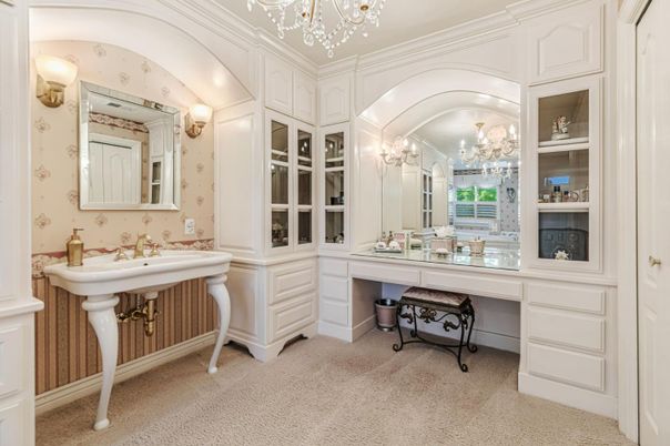 Bathroom, Chandelier, Interior