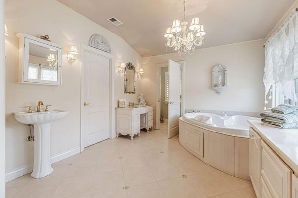 Bathroom, Chandelier, Dual Sink Vanities, Interior