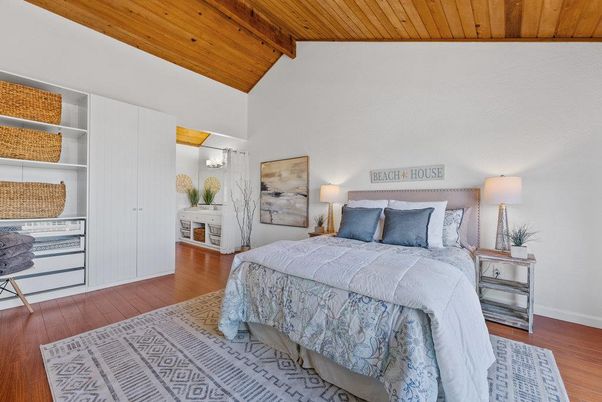 Bedroom, Interior, Wooden Beams, Wooden Ceilings, Wood Texture Flooring