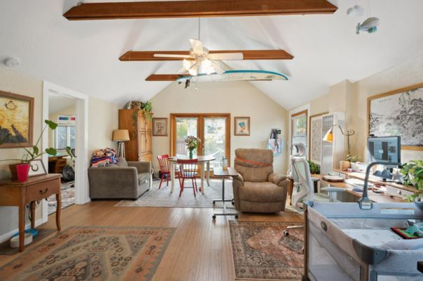 Home Office, Interior, Living room, Wooden Beams, Wood Texture Flooring