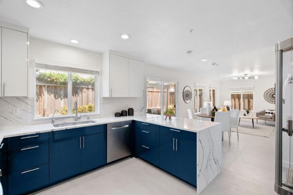 Dining room, Interior, Kitchen, Living room, Recessed Lighting, Stainless Steel Appliances