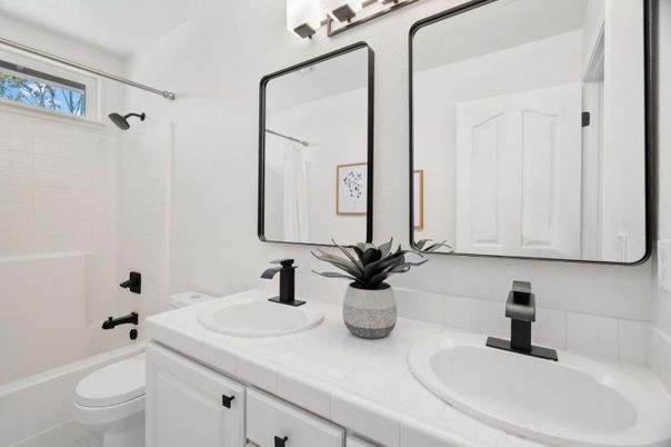 Bathroom, Dual Sink Vanities, Interior, Tile Countertops
