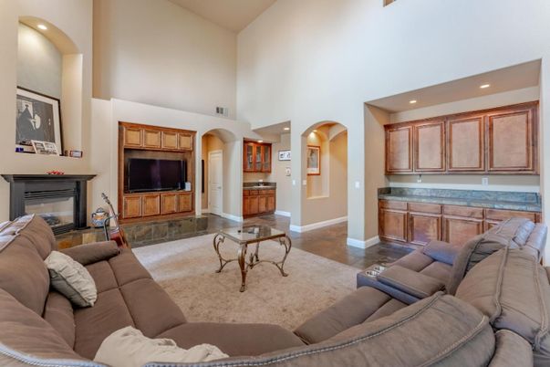 Fireplace, Interior, Living room, Recessed Lighting