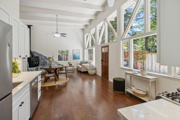 Dining room, Interior, Kitchen, Living room, Wood Texture Flooring