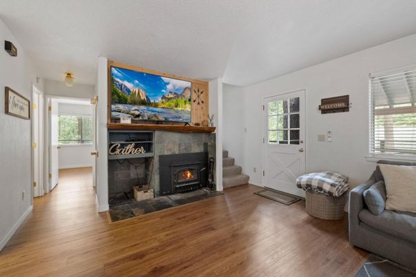 Fireplace, Interior, Wood Texture Flooring