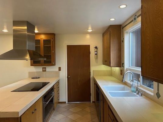 Interior, Kitchen, Recessed Lighting, Tile Countertops
