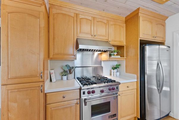 Interior, Kitchen, Stainless Steel Appliances, Wooden Ceilings, Wood Texture Flooring