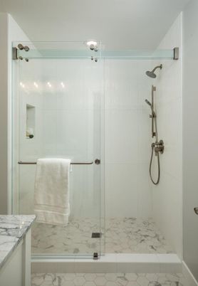 Bathroom, Glass Shower, Interior, Marble, Marble Walls