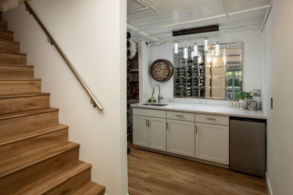 Interior, Kitchen, Wine Storage, Wood Texture Flooring