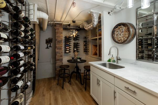 Interior, Pendant Lights, Wine Storage, Wood Texture Flooring