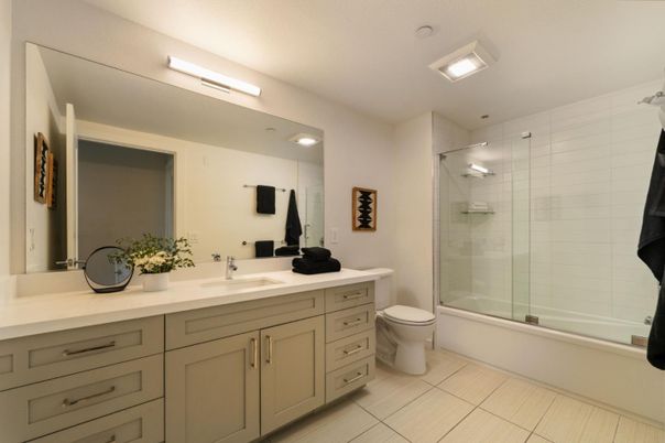 Bathroom, Dual Sink Vanities, Glass Shower, Interior