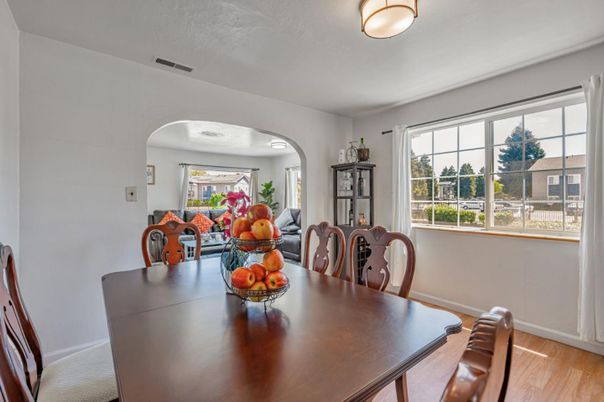 Dining room, Interior, Wood Texture Flooring