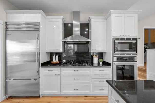 Interior, Kitchen, Stainless Steel Appliances, Wood Texture Flooring