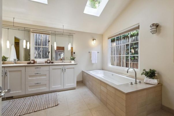 Bathroom, Dual Sink Vanities, Interior, Pendant Lights
