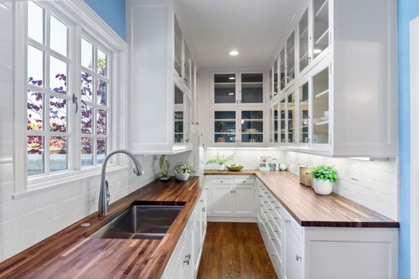 Interior, Kitchen, Recessed Lighting, Wood Texture Flooring