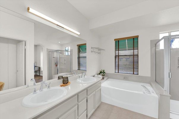 Bathroom, Dual Sink Vanities, Glass Shower, Interior