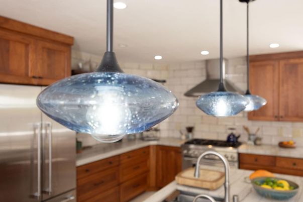 Interior, Kitchen, Pendant Lights, Recessed Lighting, Stainless Steel Appliances