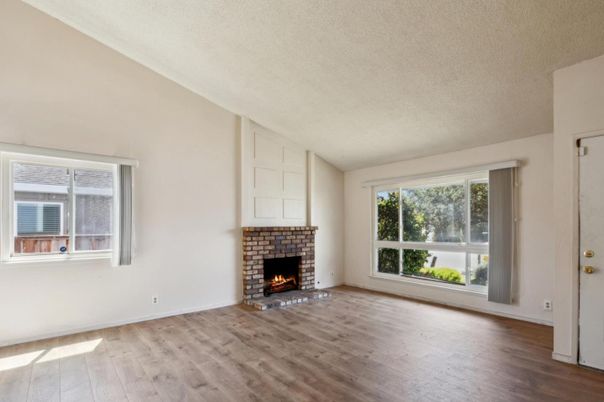 Empty room, Fireplace, Interior, Wood Texture Flooring