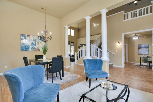 Chandelier, Dining room, Interior, Wood Texture Flooring