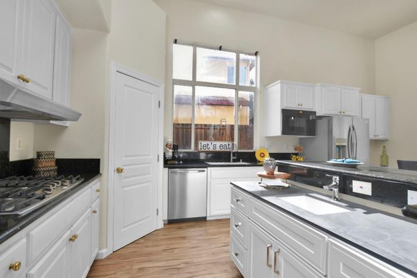 Interior, Kitchen, Stainless Steel Appliances, Wood Texture Flooring