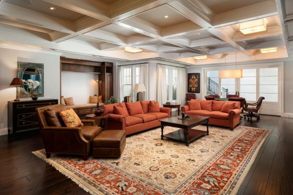 Interior, Living room, Pendant Lights, Recessed Lighting, Wood Texture Flooring
