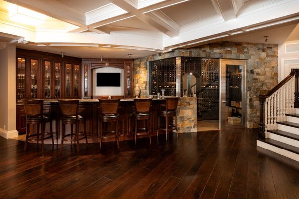 Interior, Stone Walls, Wine Storage, Wood Texture Flooring