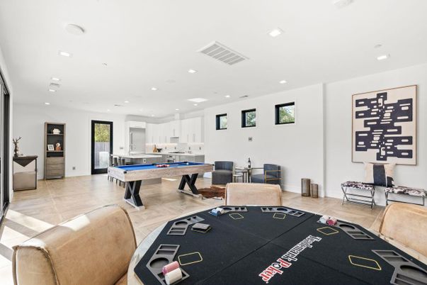 Billiard Table, Game Room, Interior, Recessed Lighting