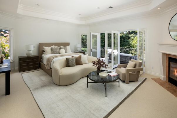 Bedroom, Fireplace, Interior, Living room, Recessed Lighting
