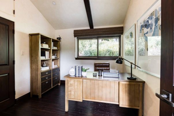 Home Office, Interior, Wooden Beams, Wood Texture Flooring