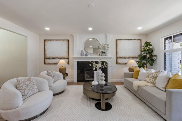 Fireplace, Interior, Living room, Recessed Lighting