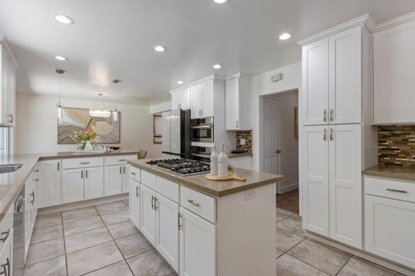 Interior, Kitchen, Pendant Lights, Recessed Lighting, Stainless Steel Appliances
