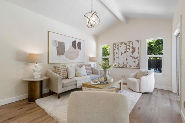 Interior, Living room, Pendant Lights, Wood Texture Flooring