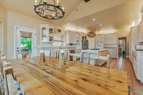 Chandelier, Dining room, Interior, Kitchen, Recessed Lighting