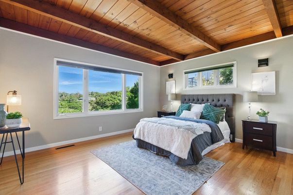 Bedroom, Interior, Wooden Beams, Wooden Ceilings, Wood Texture Flooring