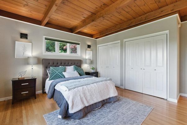Bedroom, Interior, Wooden Beams, Wooden Ceilings, Wood Texture Flooring