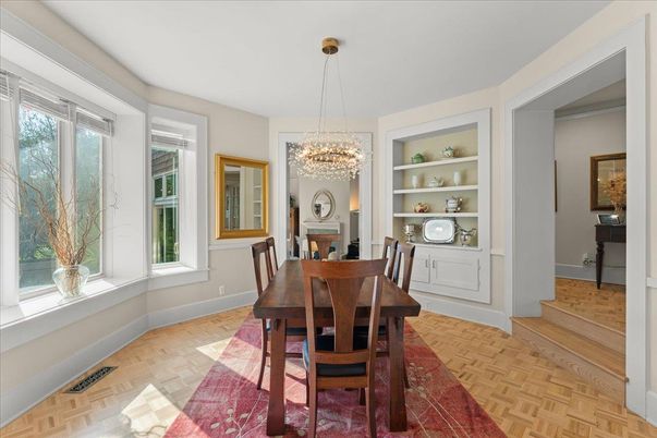 Chandelier, Dining room, Interior, Wood Texture Flooring