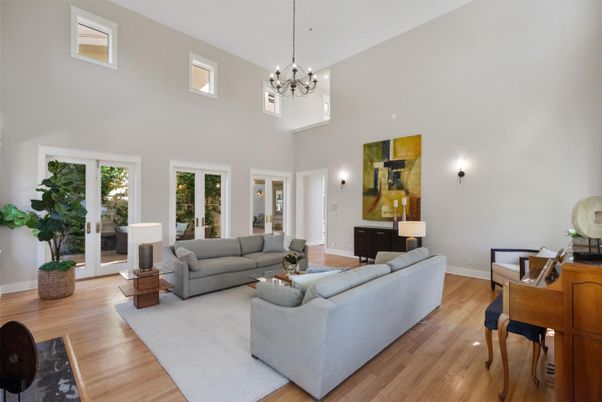 Chandelier, Interior, Living room, Piano, Wood Texture Flooring