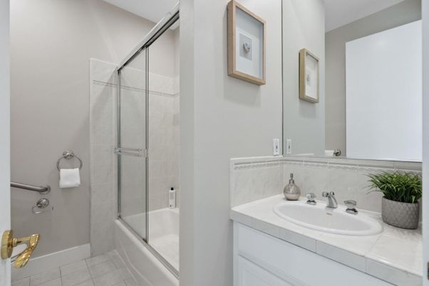 Bathroom, Glass Shower, Interior, Tile Countertops